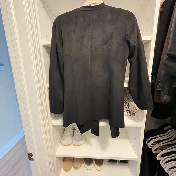 Zara Black Faux Suede Tie Jacket - Picture 6 of 6